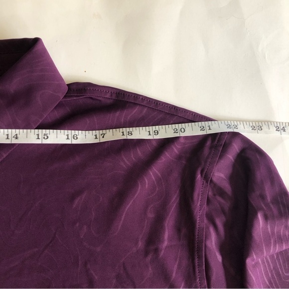 Maelreg Golf Performance Dry Fit Embossed Purple Long Sleeve Shirt Polo Size 3XL - Picture 13 of 16
